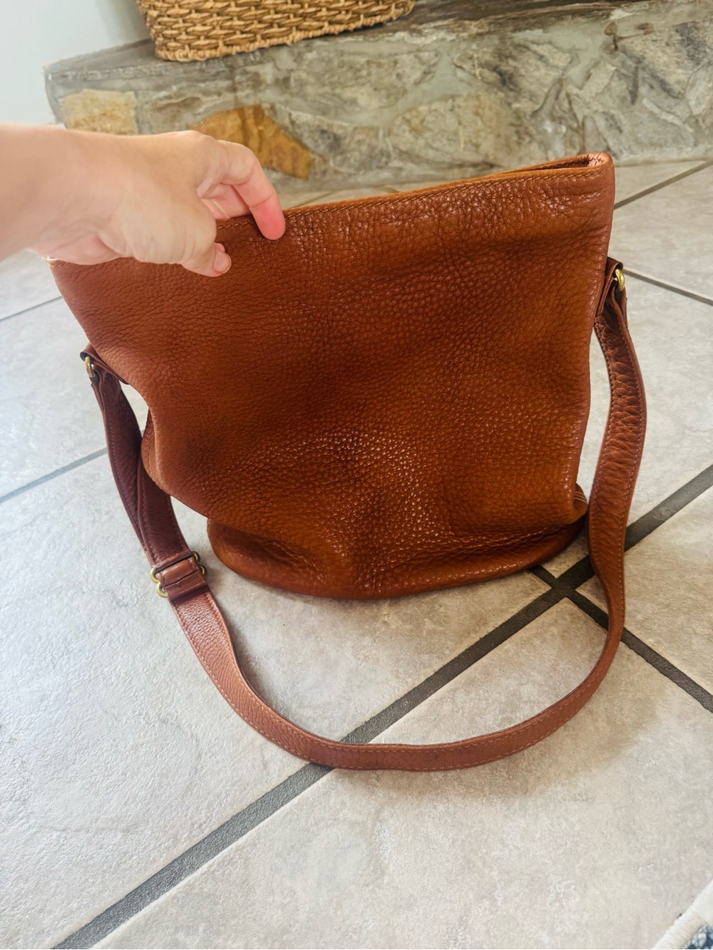 Vintage Coach Sonoma Bucket Bag Brown Pebbled Leather Crossbody USA Made 4905 - Picture 2 of 13
